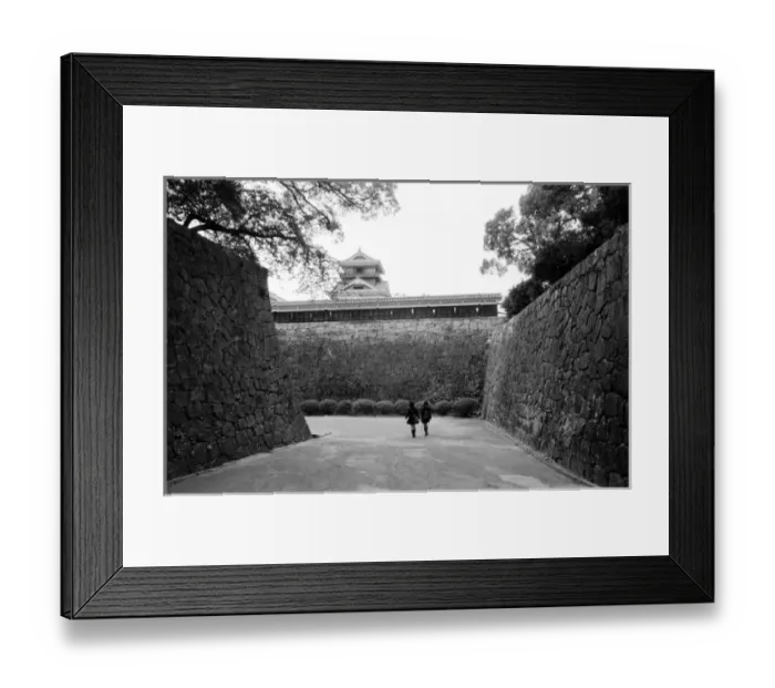 Framed Print : Asia, Japan, Kumamoto. Main walkway and moat, Kumamoto, jo Castle Framed Print : Asia, Japan, Kumamoto. Main walkway and moat, Kumamoto, jo Castle