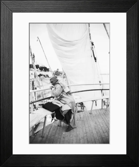 Framed Print : Luxor Egypt, Passener on Luxor Ferry (NR) Framed Print : Luxor Egypt, Passener on Luxor Ferry (NR)