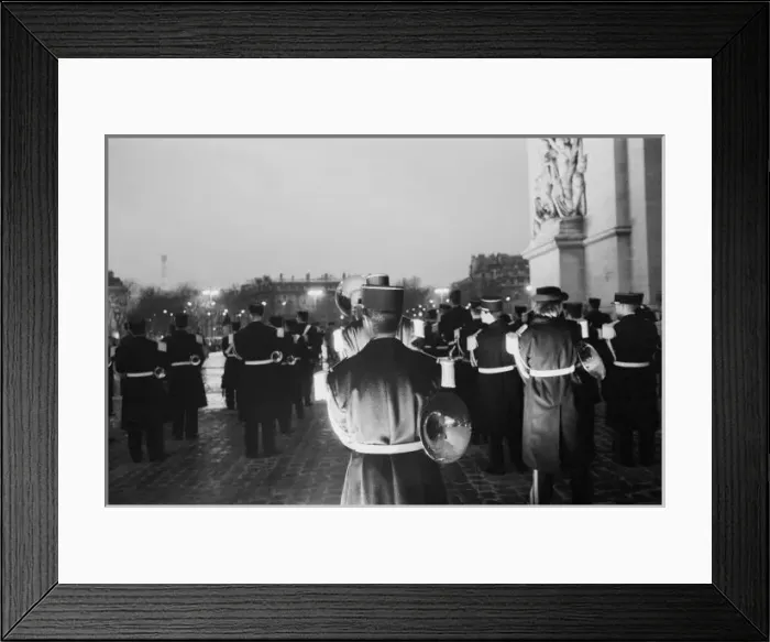Framed Print : Europe, France, Paris. Military band, Arc de Triomphe Framed Print : Europe, France, Paris. Military band, Arc de Triomphe