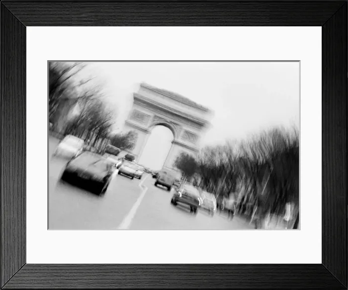 Framed Print : Europe, France, Paris. Spinning Champs Elysees, with Arc de Triomphe
