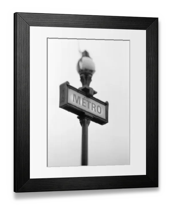 Framed Print : Europe, France, Paris. Metro sign (defocussed)