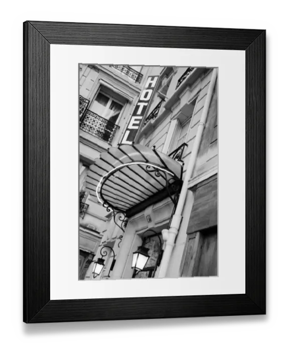 Framed Print : Europe, France, Paris. Detail of Left Bank hotel