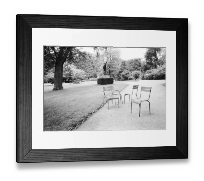 Framed Print : FRANCE, Paris: Luxembourg Gardens Statue of Liberty & Park Chairs Framed Print : FRANCE, Paris: Luxembourg Gardens Statue of Liberty & Park Chairs