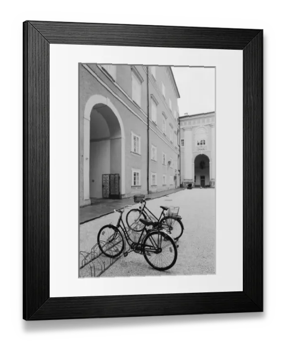 Framed Print : Europe, Austria, Salzburg. Bicycles in the Domplatz Framed Print : Europe, Austria, Salzburg. Bicycles in the Domplatz