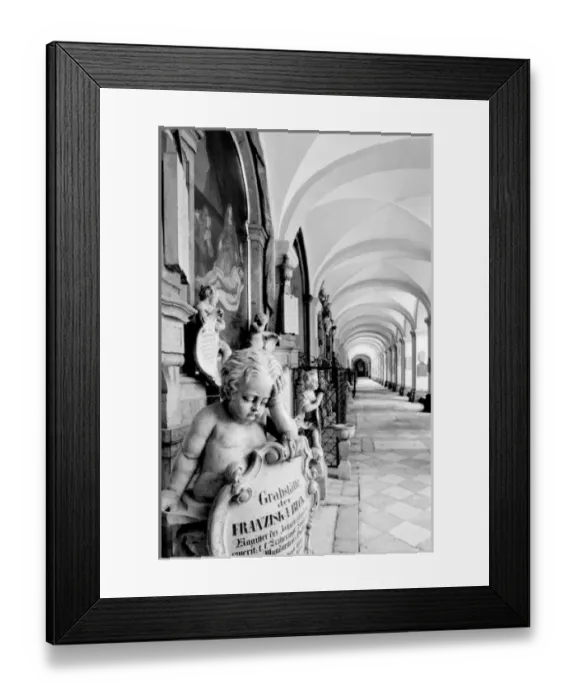 Framed Print : Europe, Austria, Salzburg. Cherub and monument at Sebastianskirche Cemetary Framed Print : Europe, Austria, Salzburg. Cherub and monument at Sebastianskirche Cemetary