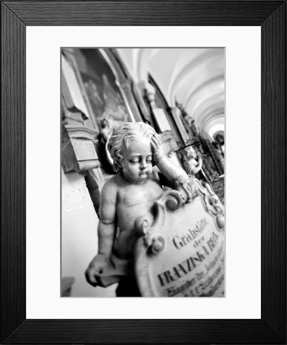 Framed Print : Europe, Austria, Salzburg. Cherub and monument at Sebastianskirche Cemetary Framed Print : Europe, Austria, Salzburg. Cherub and monument at Sebastianskirche Cemetary