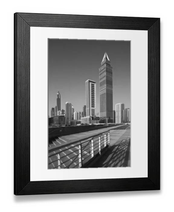 Framed Print : United Arab Emirates, Dubai, Dubai City. Tower-Up Building and Sheik Zayed Road Highrises
