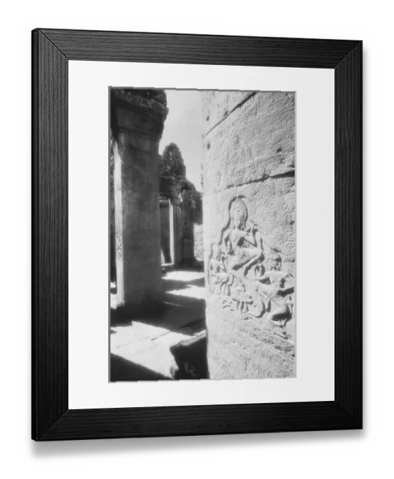 Framed Print : Angkor Cambodia, Apsara Carving The Bayon