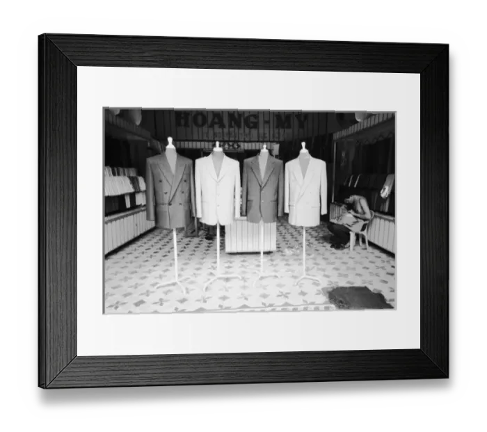 Framed Print : Hoi An Vietnam, Custom Suits to go Framed Print : Hoi An Vietnam, Custom Suits to go