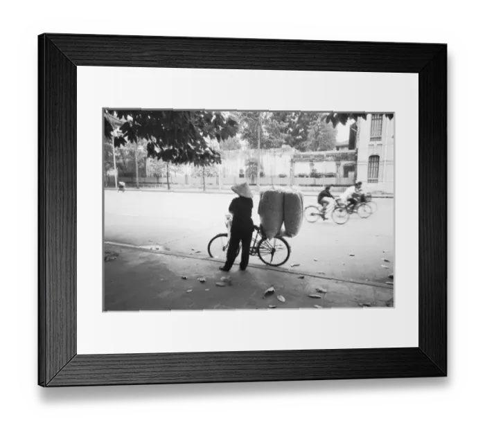 Framed Print : Hanoi Vietnam, Bicyle Delivery Woman (NR) Framed Print : Hanoi Vietnam, Bicyle Delivery Woman (NR)