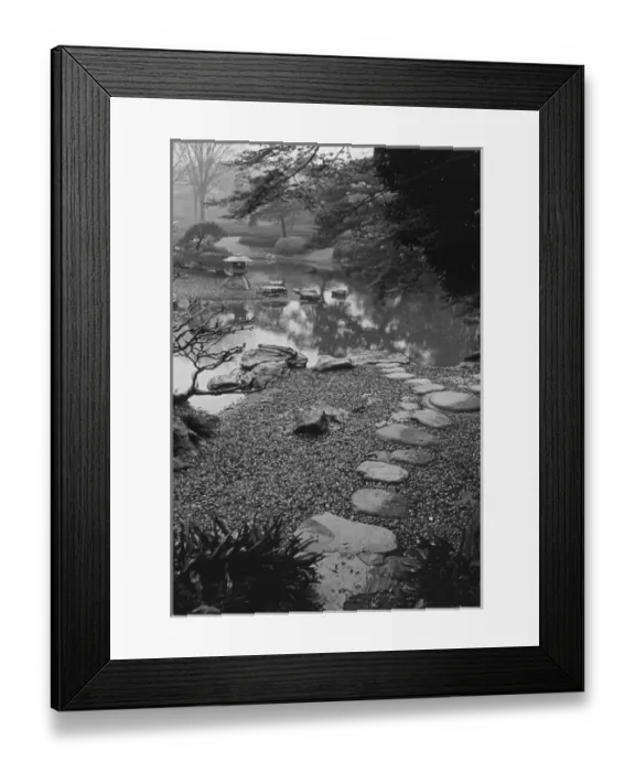 Framed Print : Asia, Japan, Tokyo, Details, Imperial Palace Gardens, Black and white image Framed Print : Asia, Japan, Tokyo, Details, Imperial Palace Gardens, Black and white image