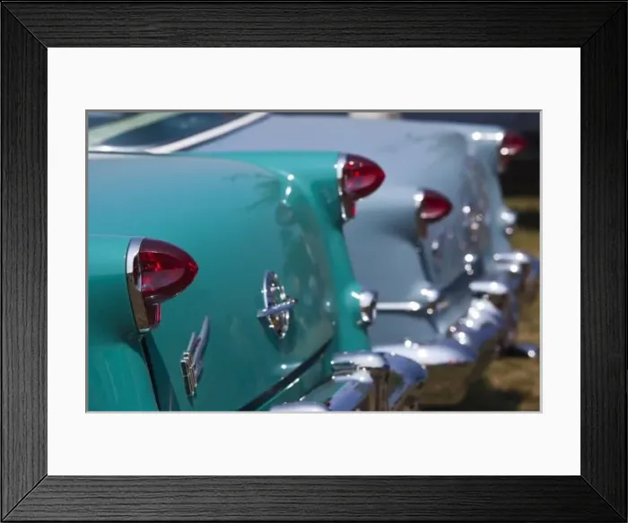 Framed Print : USA, Massachusetts, Gloucester. 1950s-era Olsmobile cars at an antique car show Framed Print : USA, Massachusetts, Gloucester. 1950s-era Olsmobile cars at an antique car show