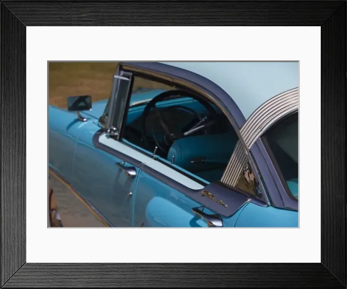 Framed Print : USA, Massachusetts, Gloucester. Antique car show, detail of 1950s-era Phaeton
