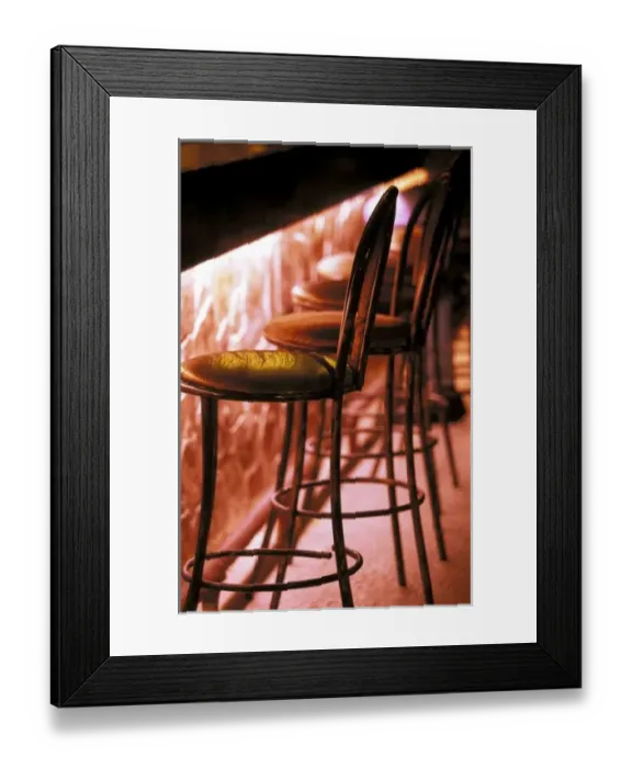 Framed Print : North America, Mexico, Quintana Roo, Playa del Carmen. Barstools in pink light Framed Print : North America, Mexico, Quintana Roo, Playa del Carmen. Barstools in pink light