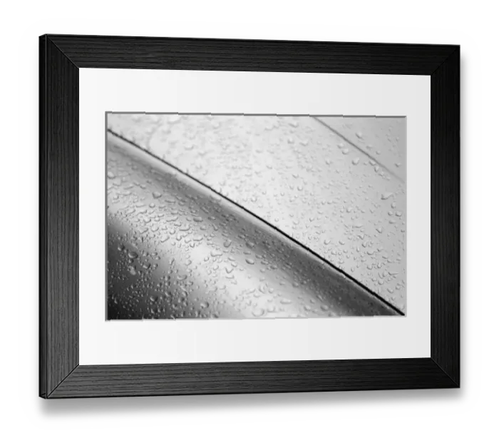 Framed Print : Europe, Austria, Salzburg. Water drops on silver car
