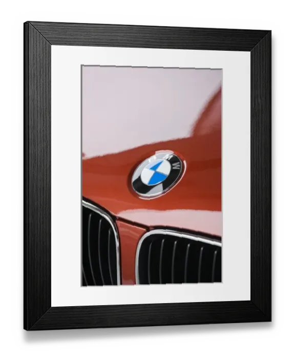 Framed Print : Germany, Bayern-Bavaria, Munich. BMW Welt Car Emporium, BMW Symbol on 1 series car Framed Print : Germany, Bayern-Bavaria, Munich. BMW Welt Car Emporium, BMW Symbol on 1 series car