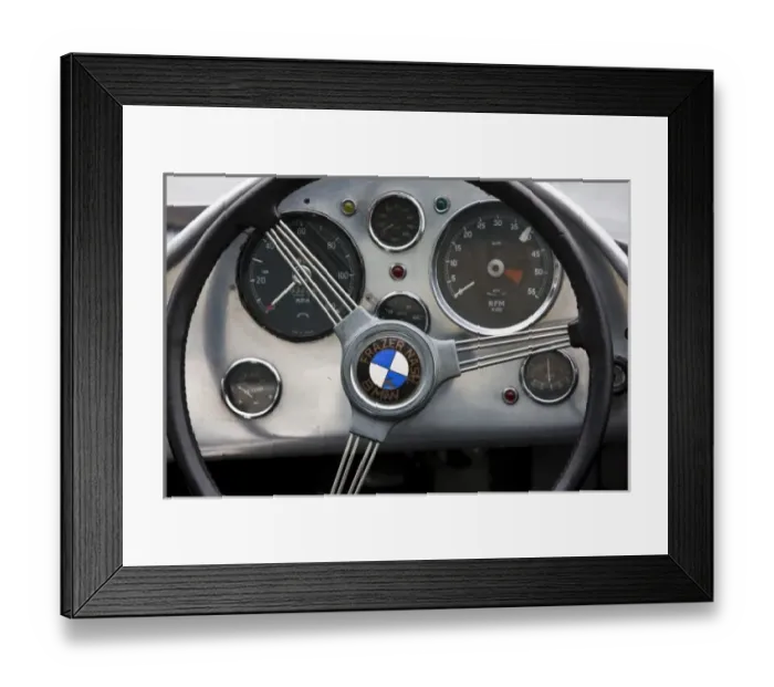 Framed Print : Germany, Bayern-Bavaria, Munich. BMW Welt Car Emporium, BMW-Fraser-Nash Car interior from the 1930s Framed Print : Germany, Bayern-Bavaria, Munich. BMW Welt Car Emporium, BMW-Fraser-Nash Car interior from the 1930s