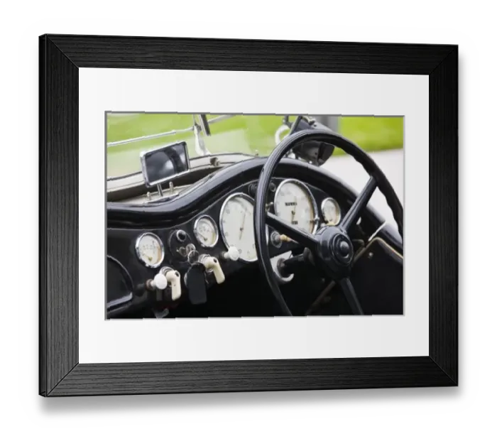 Framed Print : Germany, Bayern-Bavaria, Munich. BMW Welt Car Emporium, BMW-Fraser-Nash Car interior from the 1930s Framed Print : Germany, Bayern-Bavaria, Munich. BMW Welt Car Emporium, BMW-Fraser-Nash Car interior from the 1930s