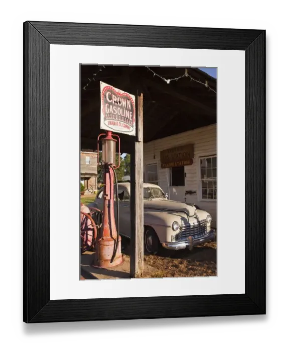 Framed Print : USA, Mississippi, Jackson. Mississippi Agriculture and Forestry Museum, old gas station exhibit Framed Print : USA, Mississippi, Jackson. Mississippi Agriculture and Forestry Museum, old gas station exhibit