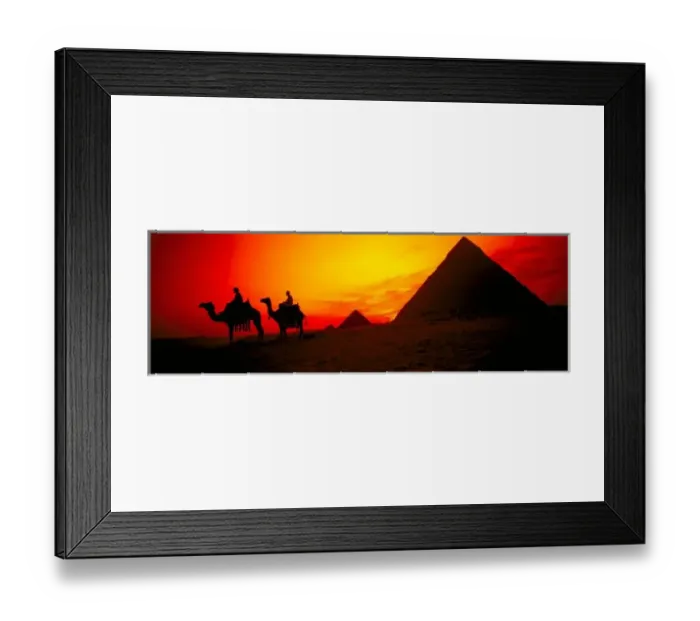 Framed Print : Panoramic: Great Pyramids of Giza, Egypt at sunset Framed Print : Panoramic: Great Pyramids of Giza, Egypt at sunset