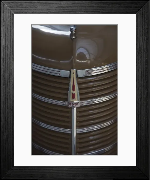 Framed Print : Latvia, Riga, Riga Motor Museum, hood ornament of 1960s Moskvitch car made at Soviet-era Framed Print : Latvia, Riga, Riga Motor Museum, hood ornament of 1960s Moskvitch car made at Soviet-era