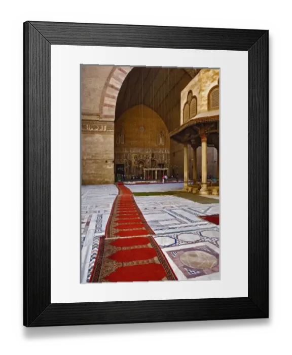 Framed Print : Prayer rugs leading into Islamic mosque, Cairo, Egypt Framed Print : Prayer rugs leading into Islamic mosque, Cairo, Egypt