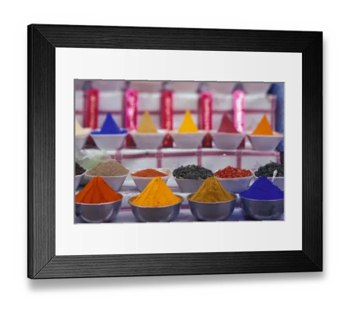 Framed Print : AF, Egypt, Aswan, Colorful spices in market Framed Print : AF, Egypt, Aswan, Colorful spices in market