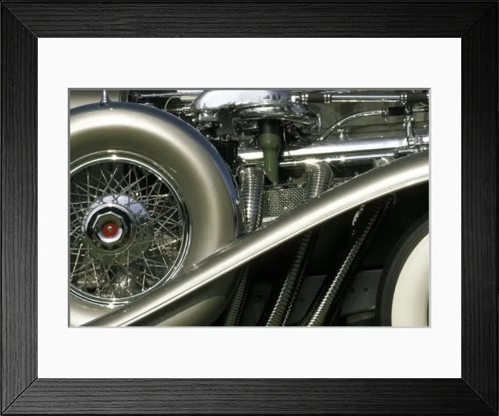 Framed Print : North America, USA, California, Torrey Pines. 1933 Dusenberg 20 Grand engine detail