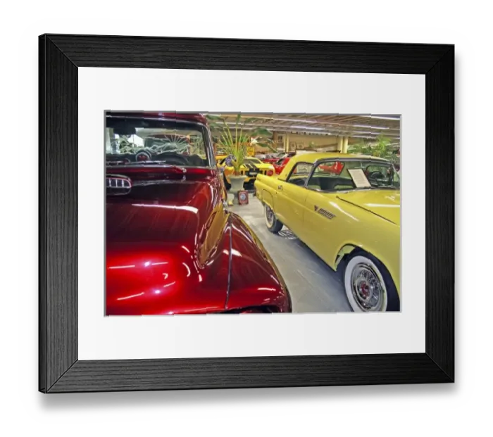 Framed Print : Vintage cars in