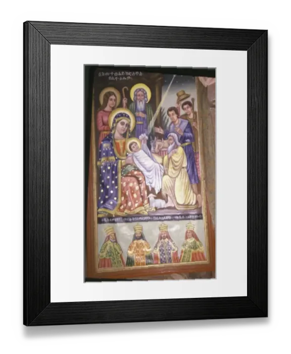 Framed Print : Lalibela, Magi visit Christ child. Christian icon. ETHIOPIA. NOTE: This image avail Framed Print : Lalibela, Magi visit Christ child. Christian icon. ETHIOPIA. NOTE: This image avail