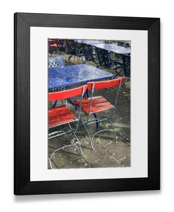 Framed Print : SWITZERLAND, BASEL: Caafe Table & Chairs on Oberer Rhineweg Framed Print : SWITZERLAND, BASEL: Caafe Table & Chairs on Oberer Rhineweg