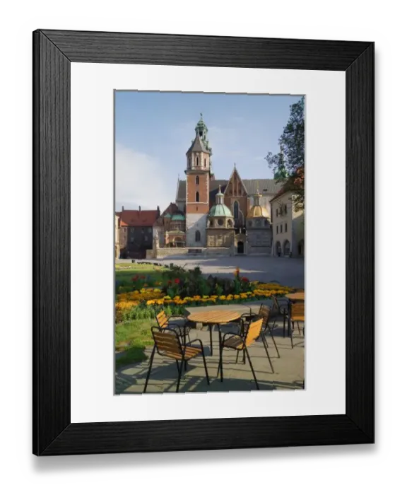 Framed Print : Cafe overlooking