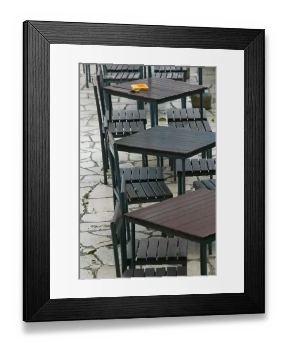 Framed Print : Italy, Puglia, Alberobello, Terra dei Trulli, Unesco World Heritage Site Cafe Tables