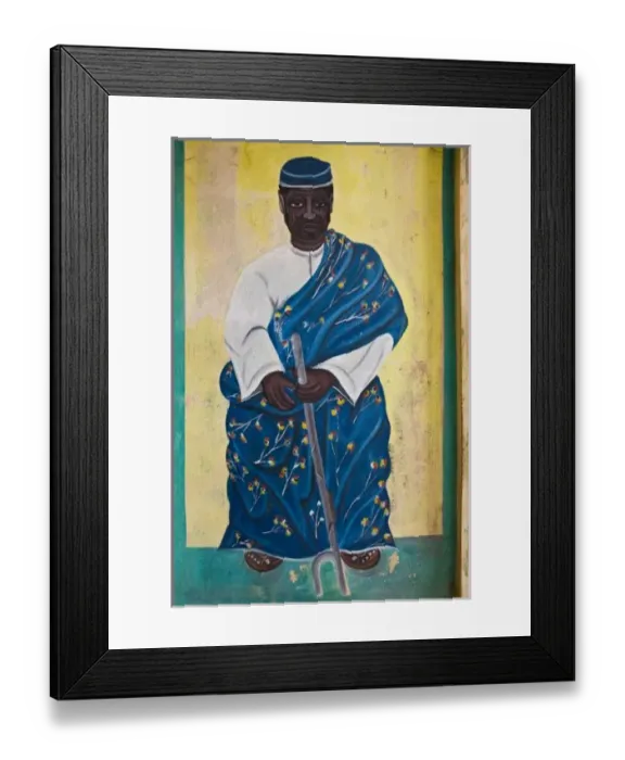 Framed Print : Africa, West Africa, Benin, Ouidah, Temple of the Pythons. Wall mural of man with Framed Print : Africa, West Africa, Benin, Ouidah, Temple of the Pythons. Wall mural of man with