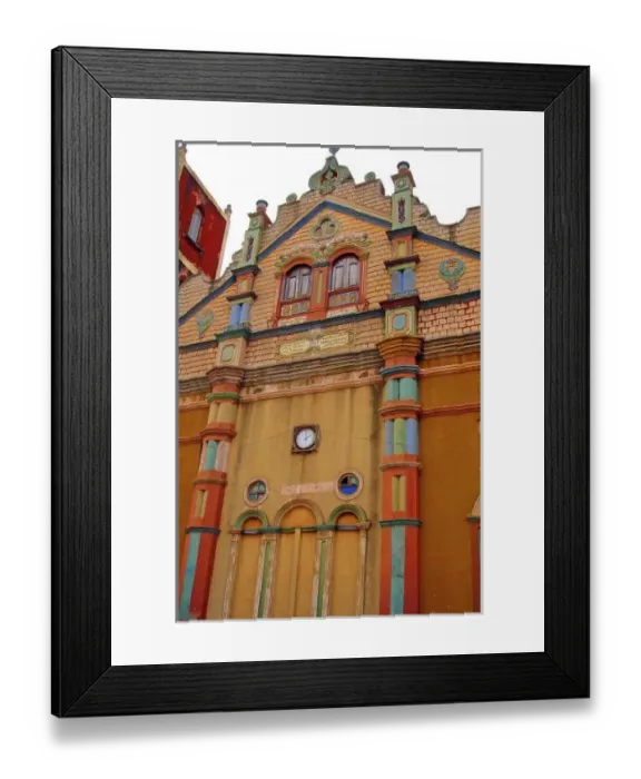 Framed Print : Benin, Porto-Novo. Colourful terracotta mosque of Porto Novo (RF) Framed Print : Benin, Porto-Novo. Colourful terracotta mosque of Porto Novo (RF)