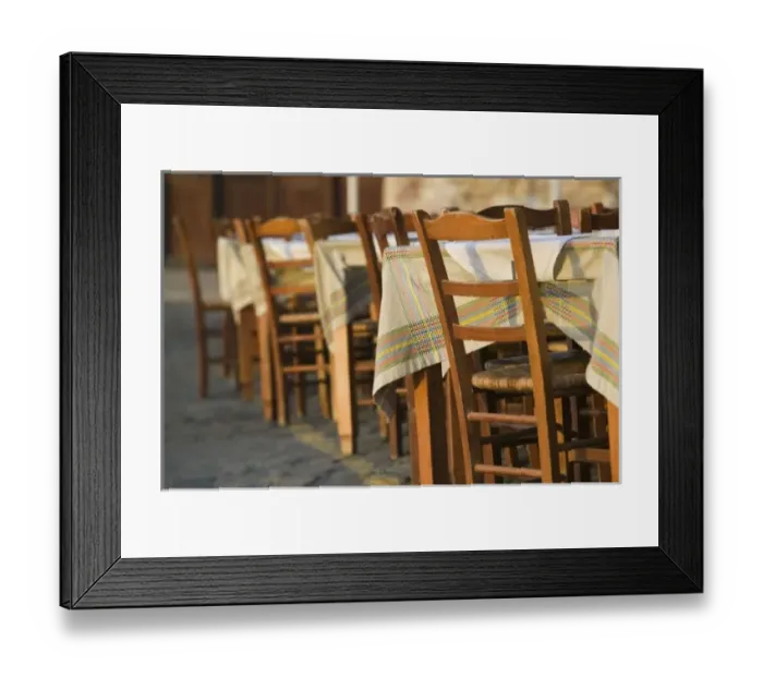 Framed Print : Greece, CRETE, Hania Province, Hania: Venetian Port / Cafe Tables Framed Print : Greece, CRETE, Hania Province, Hania: Venetian Port / Cafe Tables