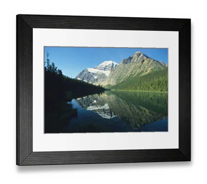 Framed Print : Mt Edith Cavell in Cavell Lake, Jasper National Park, Alberta, Canada