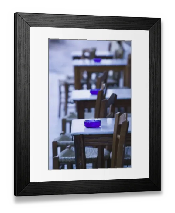 Framed Print : GREECE, CRETE, Hania Province, Hania: Venetian Port / Cafe Table / Dawn Framed Print : GREECE, CRETE, Hania Province, Hania: Venetian Port / Cafe Table / Dawn