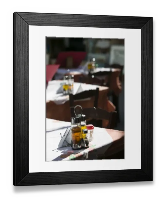 Framed Print : GREECE, CRETE, Rethymno Province, Rethymno: Old Quarter, Cafe Table Framed Print : GREECE, CRETE, Rethymno Province, Rethymno: Old Quarter, Cafe Table