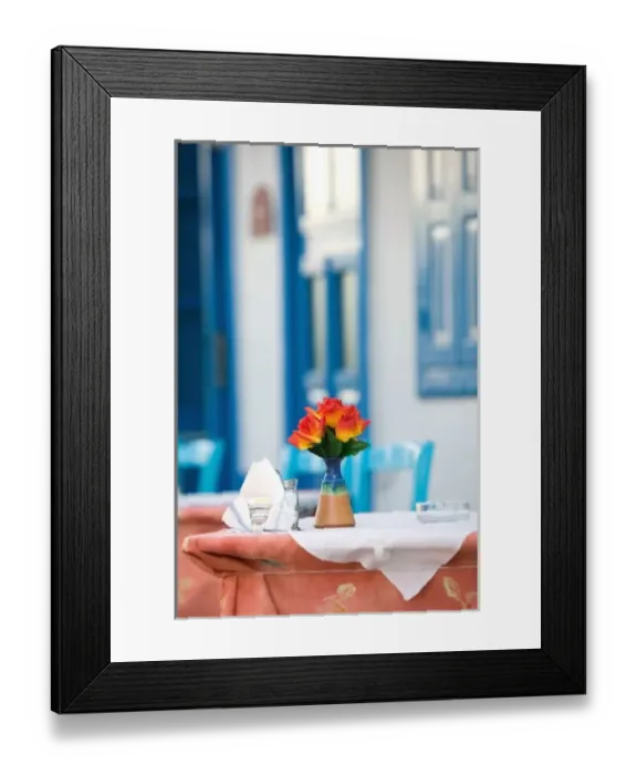 Framed Print : Greece, Northeastern Aegean Islands, SAMOS, Kokkari: Cafe Table Framed Print : Greece, Northeastern Aegean Islands, SAMOS, Kokkari: Cafe Table