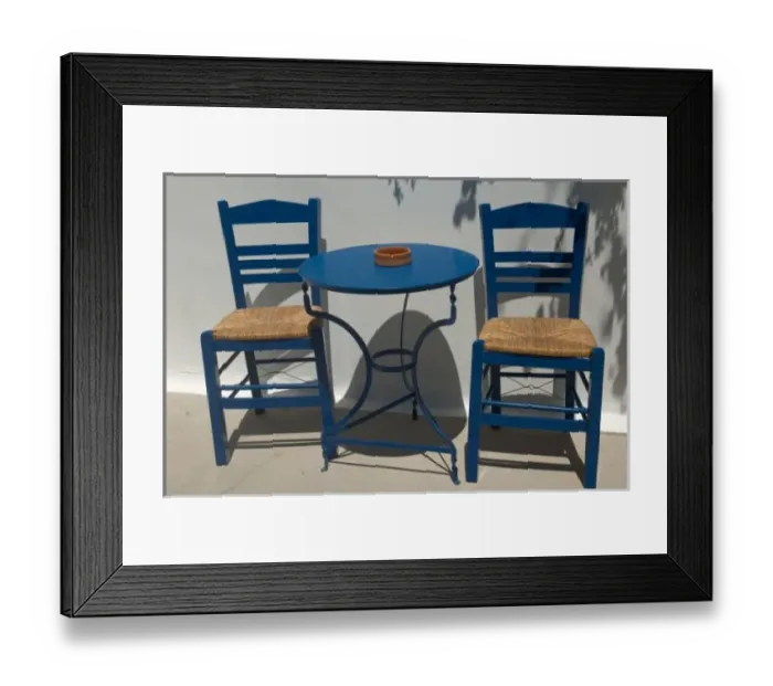 Framed Print : Europe, Greece, Dodecanese Islands, Kos: table and chairs Framed Print : Europe, Greece, Dodecanese Islands, Kos: table and chairs