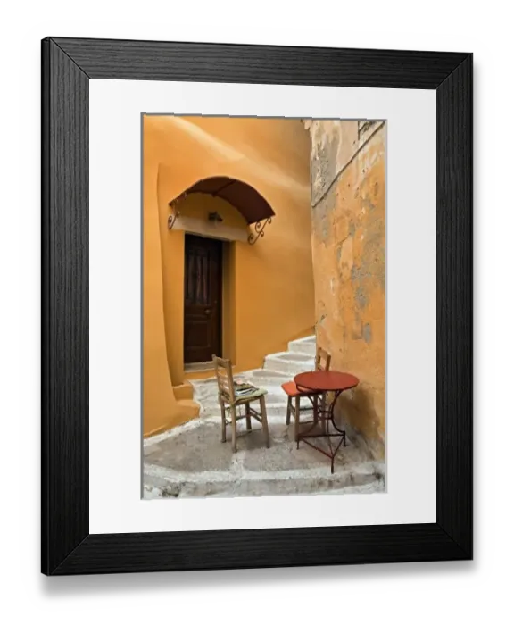 Framed Print : Sidewalk table Framed Print : Sidewalk table