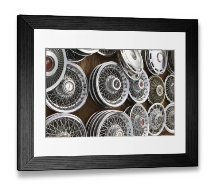 Framed Print : USA, New Mexico, Prewitt: Auto Hubcaps / Rt. 66 Swap Meet Shop Framed Print : USA, New Mexico, Prewitt: Auto Hubcaps / Rt. 66 Swap Meet Shop