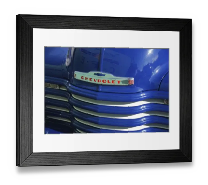 Framed Print : USA, Oregon, Portland. Front grill of vintage 1951 pickup truck