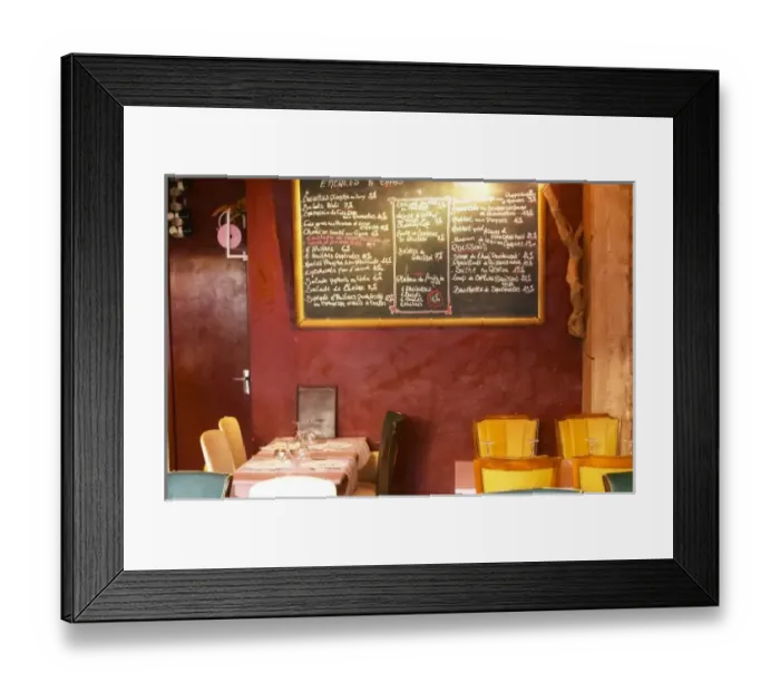 Framed Print : Gruissan village. La Clape. Languedoc. Restaurant La Cranquette. France. Europe Framed Print : Gruissan village. La Clape. Languedoc. Restaurant La Cranquette. France. Europe
