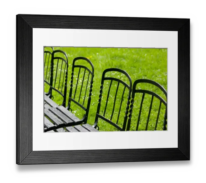 Framed Print : AUSTRIA, Vienna: Park Benches  /  Burggarten  /  Palace Gardens