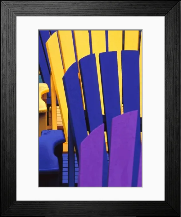 Framed Print : N. A. Canada, Nova Scotia, Bridgewater. Colorful adirondack chairs Framed Print : N. A. Canada, Nova Scotia, Bridgewater. Colorful adirondack chairs