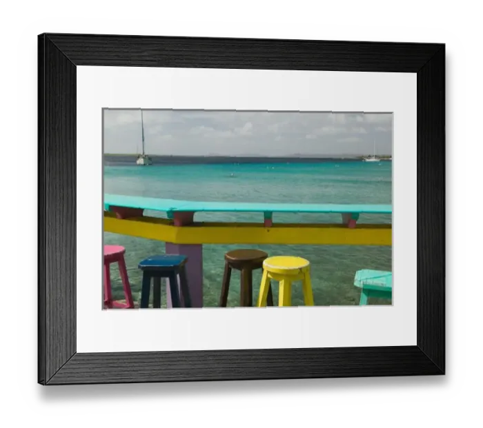 Framed Print : ABC Islands, BONAIRE, Kralendijk: Ocean View form Karels Pier