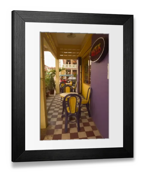 Framed Print : Asia, Cambodia, Siem Reap, coffee shop