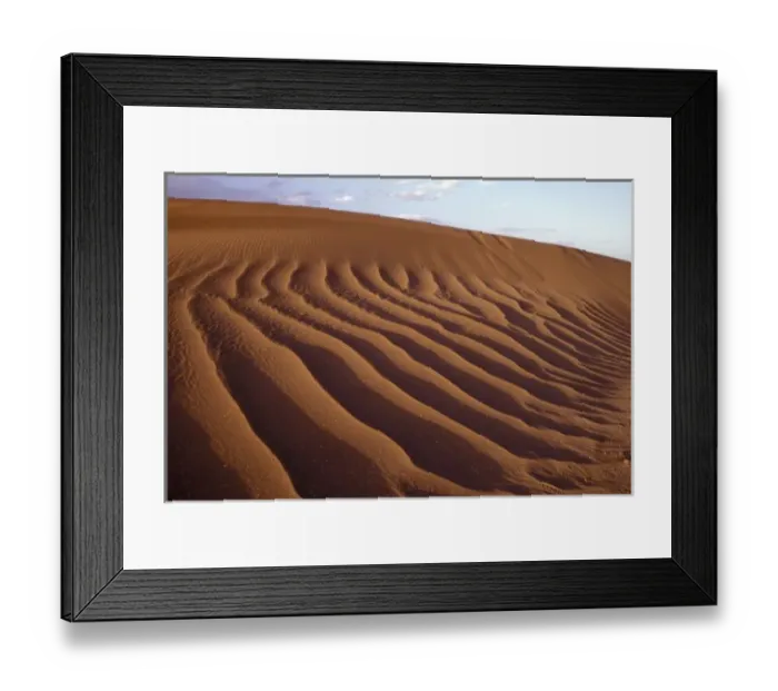 Framed Print : Morocco, Tinfou (near Zagora), Sand dunes, deeply furrowed by strong winds in Framed Print : Morocco, Tinfou (near Zagora), Sand dunes, deeply furrowed by strong winds in